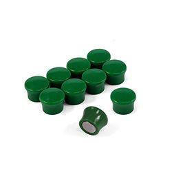 Pequeños Imanes de Tablero de Memo Verde de Alta Potencia para Refrigerador, Pizarra, Tablón de Anuncios, Archivador - Paquete de 10