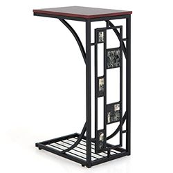 COSTWAY Bijzettafel, bruin, 30,5 x 21 x 53 cm