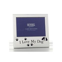 Shudehill 5" x 3" I Love My Dog Photo Frame, Occasion Present 73497, Metal, Silver, Size 5" x 3.5"