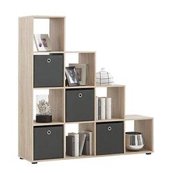 FMD Regał na książki Mega 2, 138,5 x 143,5 x 33,0 cm, dąb