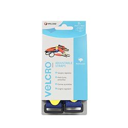 VELCRO Brand Correas ajustables 25mm x 46cm x 2 Azul