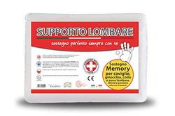 V.I.P. VERY IMPORTANT PILLOW V.I.P. Cuscino Lombare in Viscolattice Memory con Dipositivo Medico, Federa in 100% Poliestere con Comoda Cerniera, Bianco, cm34x25x10h nel Punto Centrale
