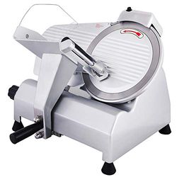 VEVOR Affettatrice Commerciale, Affettatrice Elettrica Gastronomi 240W, Elettrica per Alimenti con Lama in Acciaio al Carbonio da 10 pollici, 350-400 Giri/min, Spessore