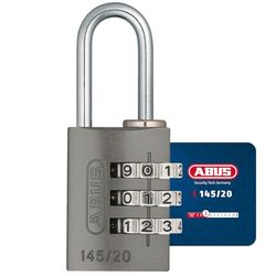 ABUS Cadenas à combinaison 145/20 Titanium - Cadenas pour valises, casiers et bien d'autres choses encore. - Cadenas en aluminium - code numérique réglable individuellement - niveau de sécurité ABUS 3