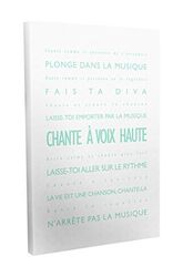 Feel Good Art Aime Profondément Toile sur Cadre Mural de Style Moderne/Typographique Vert Menthe/Blanc 30 X 20 cm
