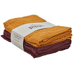 Pippi Unisex baby 4-pack tygblöjor, dregellappar, gosiga handdukar eller blöjhanddukar, lämpligt set med badkläder, sköldpadda skal, One size
