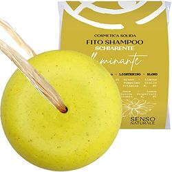 Senso Naturale Brightening Solid Shampoo for Blonde & Dull Hair – Enhances Shine, Balances Scalp & Revives Natural Highlights with Chamomile & Citrus Oils – Vegan & Organic | 75g (Lasts 3 Months)