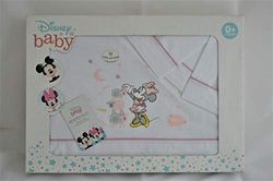 Interbaby Parure pour Berceau Disney Minnie Mouse Blanc/Rose