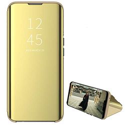 Hülle® Plating Flip Mirror Case Compatible for Samsung Galaxy A51 (Gold)