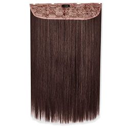 Lullabellz Extensions de cheveux raides épais à clipser - 45,7 cm de long - Châtain