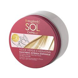 Bottega Verde - Sol Capelli, Maschera Intensa Doposole con olio di Noce verde e Keratina, 200 ml, Riparatrice Protettiva, con filtri UVA/UVB, per Capelli Stressati da Sole, Mare e Cloro