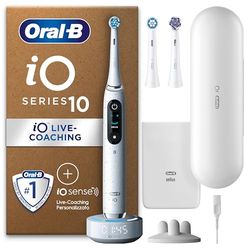 Oral-B Spazzolino Elettrico Ricaricabile iO 10 Bianco, 3 Testine, 1 Custodia Da Viaggio Ricaricabile, 1 Spazzolino