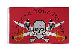 BANDIERA PIRATA CHOOSE TOUR POISON 150x90cm - BANDIERA DEI PIRATI - TESCHIO 90 x 150 cm - AZ FLAG