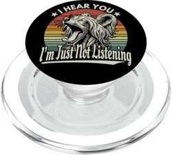 Bosteza, perro con cresta chino, te escucho, no estoy escuchando lo retro PopSockets PopGrip para MagSafe