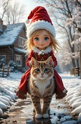 Snow Kitty – 120 Blank Pages for Drawing & Writing (5.24 x 8 inch)
