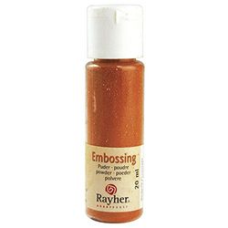 RAYHER 28000210, präglingspuder, 20 ml flaska, täckande, orange