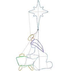 WeRChristmas Nativity Jesus is Born Rope Light Christmas Silhouette, Multi-Colour