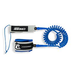 Cressi SUP Coiled Leash 10' Caviglia Unisex Adulto, Grigio/Blu, 25 cm