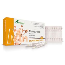Soria Natural Diatonato 1 Manganeso - Suplemento a Base de Manganeso en Ampollas – Favorece Huesos y Tejidos Conectivos – Ayuda al Metabolismo - Caja con 28 Ampollas de 2 ml