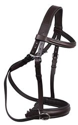 Hulara Bride croisée Wonder Care en Cuir véritable Anglais sans Mors pour Bride de Cheval avec rênes
