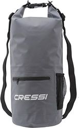 CRESSI Dry Bag Premium Sac 100% Étanche Imperméable avec Poche Porte-Bouteilles, Flottant Haute Qualité Mixte, Gris(Gris/Zip), 10 LT