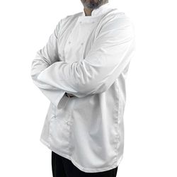 Pegasus Textiles | Witte chef-koksjacks met lange mouwen en drukknopen, Kleur: wit, XL