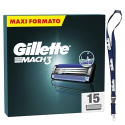 Gillette Lamette Rasoi Uomo Mach3 Per Rasoio A 3 Lame, Confezione Da 15