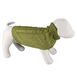 duvoplus, Pull pour Chien Cozy M - 50 cm Vert, Pull tricoté avec Motif torsadé, Facile à Enfiler par la tête, 100% Laine Acrylique, Est Muni de Deux Trous pour Les Pattes Avant