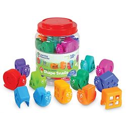 Caracoles para reconocer Formas Snap-n-Learn de Learning Resources, Actividades para niños pequeños, Juguetes didácticos, Set de Colores, Juguetes educativos, 20 Piezas, +18 Meses
