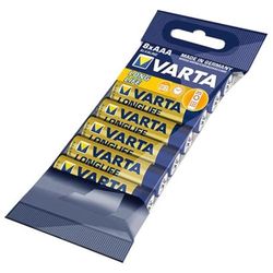 VARTA Pilhas AAA, embalagem de 8, Longlife, alcalinas, 1,5 V, adequadas para comandos à distância, despertadores, rádios, relógios de parede, Made in Germany