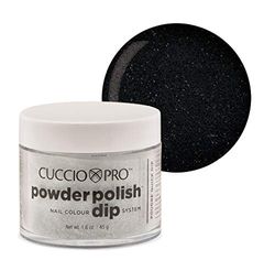 Cuccio Powder Polish - Acrylic Nail Colour Dip System - 45g (1.6oz) Dipping Powder - Black Glitter