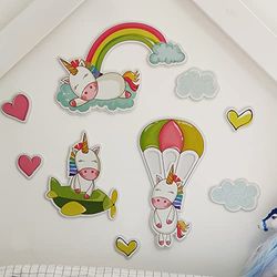 Barn Väggklistermärken Enhörningar Gummi Väggklistermärken Väggmålning Dekoration Barnkammare Barnkammare Sovrum