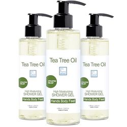 Zestaw oszczędzania Mydło 3 x 200 ml Ultra nawilżający środek leczniczy z oczyszczającym olejkiem z drzewa herbacianego Przeciwgrzybiczy Anti Acne - Żel do kąpieli - Żel pod prysznic