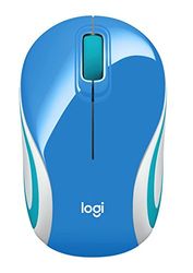 Logitech M187 Ultra Portable Wireless Mouse, 2.4 GHz with USB Receiver, 1000 DPI Optical Tracking, 3-Buttons, PC / Mac / Laptop - Blue