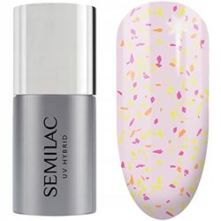 Semilac T26 Esmalte de uñas UV Top No Wipe Matte Peach Galaxy 7 ml