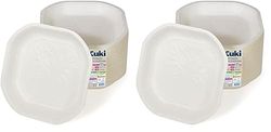 Cuki Piatti Fondi in Cartoncino Biodegradabile e Compostabile, ideali con alimenti liquidi e caldi, 1 Confezione da 150 Pezzi, per Picnic, Feste, Barbecue, Pranzi e Cene, 19.8 x 19.8 cm