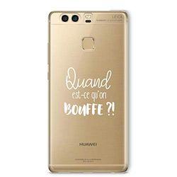 Zokko Huawei P9 Plus fodral "When Do We Eat" - mjukt genomskinligt bläck vitt