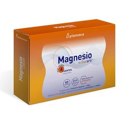 Plameca Magnesio by Curarti - Alto Aporte con 4 Fuentes de Magnesio: Bisglicinato, Citrato, Hidróxido y Óxido - Liberación Prolongada - Reforzado con Cúrcuma y Vitamina B6-60 Comprimidos