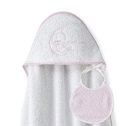 Baby Baby ręcznik z kapturem z kapturem - Sweet Moon biały y różowy