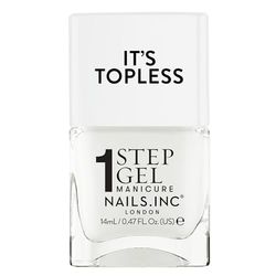 Nails Inc Topless Emma (blanco) – Esmalte gel sin UV, 1 paso, hasta 8 días, secado rápido, vegano, 21-free, para niños y adultos, sin base ni top coat