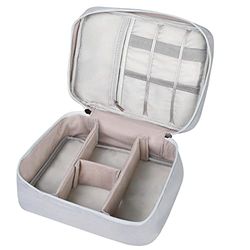 Romon Resekabelorganisatör, vattentät kabelorganisatör, universell kabelväska organisatör (grå), Grå – 2 lager (24,5 x 10 x 18 cm), 1 Lagen Tasche(24.5 * 10 * 18 cm), Travel Cable Organizer