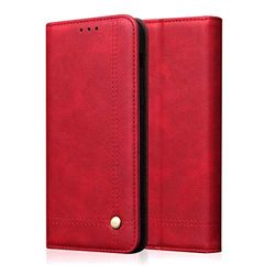 Carcasa de telefono Casual Style Retro Crazy Horse Texture Horizontal Flip Funda de Cuero for Galaxy A30 / A20, con Ranuras for Tarjetas y Soporte y Billetera (Negro) (Color : Rojo)