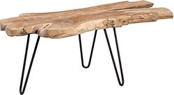 M2 Kollektion Tallus Mesa baixa de madeira de teca, 100 x 40 x 40 cm, castanho