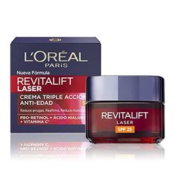 LOréal Paris Revitalift Láser Crema De Día Anti-Edad Renovadora Con Protección Solar Spf20 - Con Proxylane -50 Ml