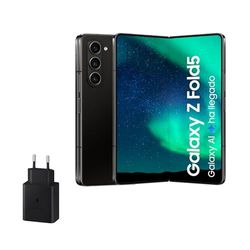 SAMSUNG Galaxy Z Fold5, 256 GB + Cargador 45W - Teléfono Móvil Plegable con IA, Smartphone Android Libre, 12GB de RAM, Cámara de Alta Resolución, Negro (Versión Española)