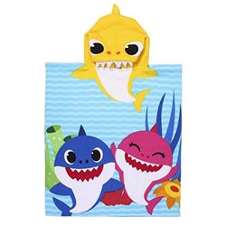 CERDÁ LIFE'S LITTLE MOMENTS - Toalla poncho Playa Niño Baby Shark de Microfibra-Licencia Oficial Nickelodeon, 2200007331