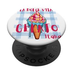 Gelato Italia Verano Italiano Tomate Girl Verano PopSockets PopGrip Adhesivo