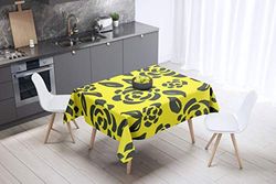 Bonamaison Kitchen Decoration, Tablecloth, Neon Yellow, Fume, 140 x 140 Cm - Designed and Manufactured in Turkey