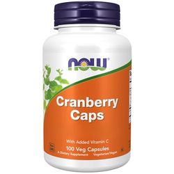 Now Foods, Cranberry Caps, Cranberry avec Vitamine C, Haute Dosé, 100 Capsules végétaliennes, Testé en Laboratoire, Végétarien, Sans Soja, Sans Gluten, Sans OGM