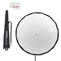 Godox UB-130D 51in 130 cm White Parabolic Reflective Transparent Soft Umbrella Studio Light Umbrella Light Umbrella with Black Silver Diffuser Cover (UB-130D)